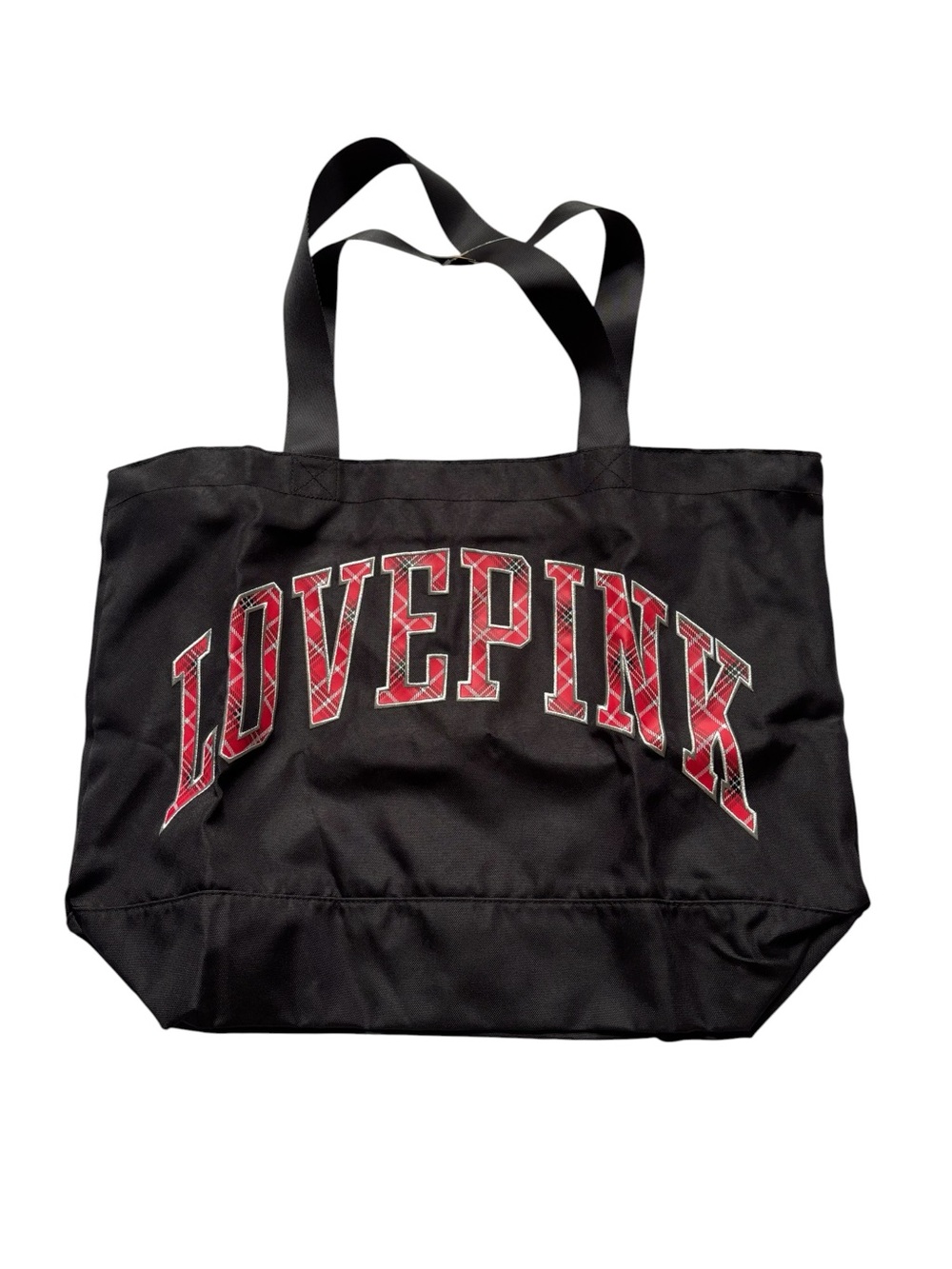 PINK Victoria's Secret Black Tote with Red LOVE PINK Logo